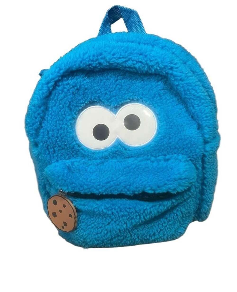 Sesame Street Cookie Monster Toddler Plush Backpack Blue